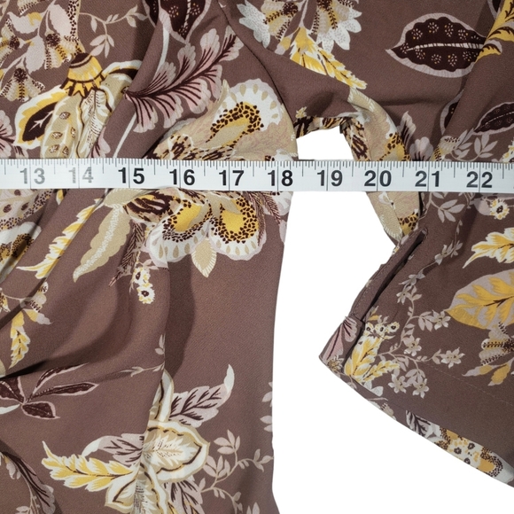 7th Avenue Design Studio NY & Co Floral 3/4 Sleeve Button Up Blouse Size Small - Picture 8 of 12